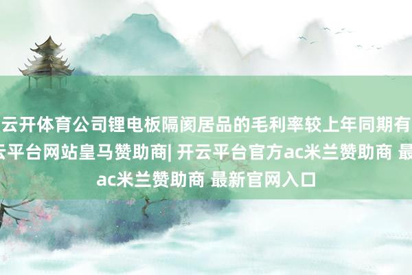 云开体育公司锂电板隔阂居品的毛利率较上年同期有所下跌-开云平台网站皇马赞助商| 开云平台官方ac米兰赞助商 最新官网入口