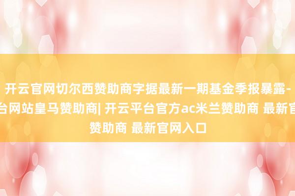 开云官网切尔西赞助商字据最新一期基金季报暴露-开云平台网站皇马赞助商| 开云平台官方ac米兰赞助商 最新官网入口