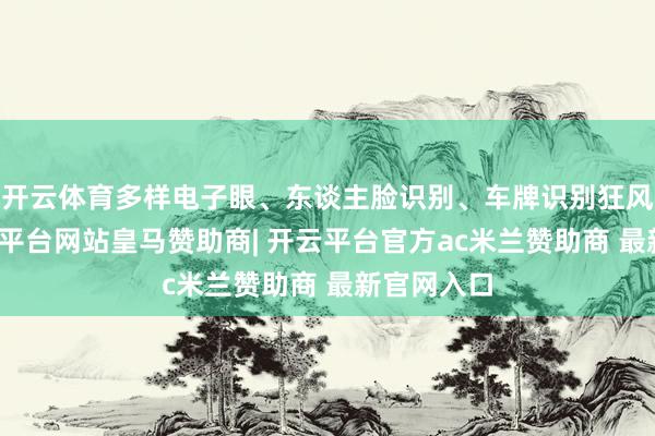 开云体育多样电子眼、东谈主脸识别、车牌识别狂风暴雨-开云平台网站皇马赞助商| 开云平台官方ac米兰赞助商 最新官网入口