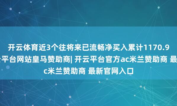 开云体育近3个往将来已流畅净买入累计1170.95万元-开云平台网站皇马赞助商| 开云平台官方ac米兰赞助商 最新官网入口
