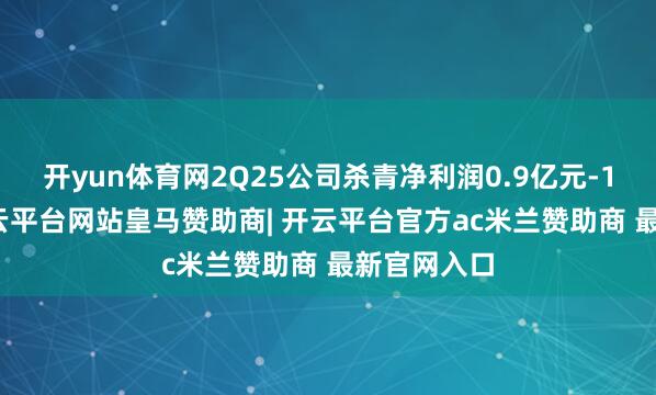 开yun体育网2Q25公司杀青净利润0.9亿元-1.3亿元-开云平台网站皇马赞助商| 开云平台官方ac米兰赞助商 最新官网入口