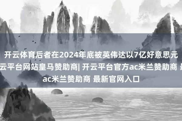 开云体育后者在2024年底被英伟达以7亿好意思元资金收购-开云平台网站皇马赞助商| 开云平台官方ac米兰赞助商 最新官网入口
